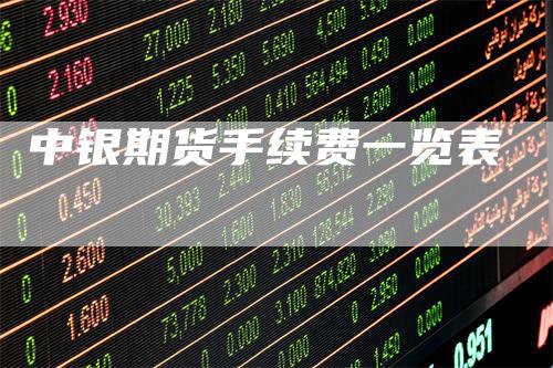 中银期货手续费一览表