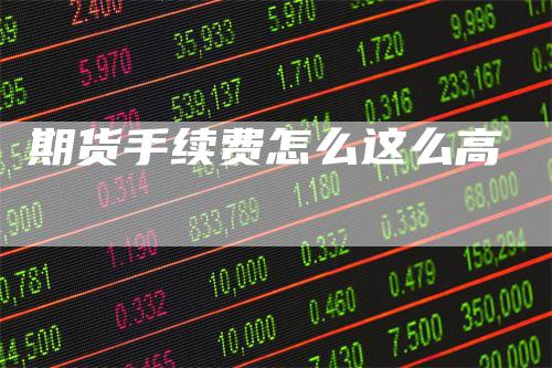 期货手续费怎么这么高