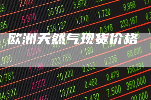 欧洲天然气现货价格